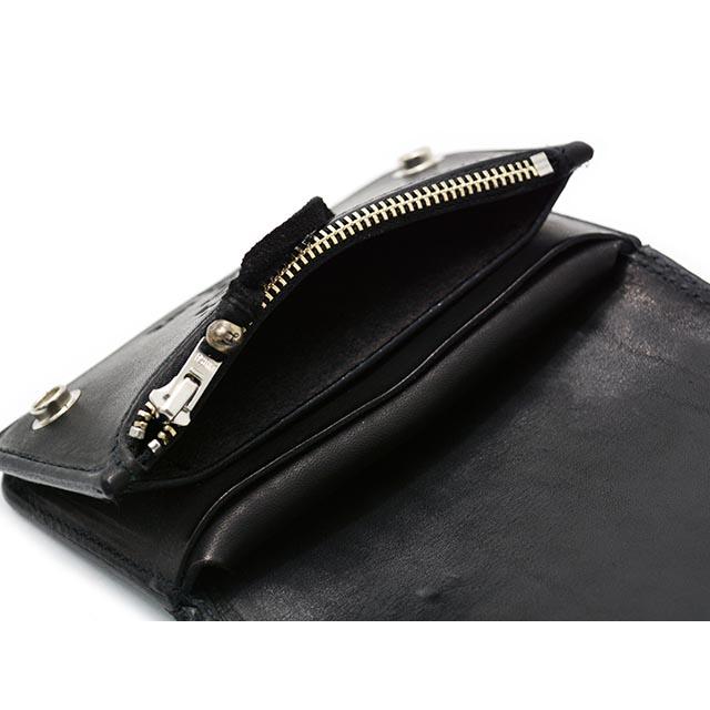 【EVILACT/イーブルアクト】×【AWAKE/アウェイク】「Leather Mid Wallet”CROSS BONE”/レザーミッドウォレット”クロスボーン”」(EA-AWK-A02)(アメカジ)の画像