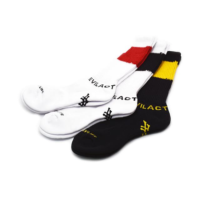 全3色【EVILACT/イーブルアクト】2026SS「Line Loose Socks/ラインルーズソックス」(EA26-LOOSESOCKS)(GOODSPEED/ハーレー/バイカー/靴下/ウルフパック) | 