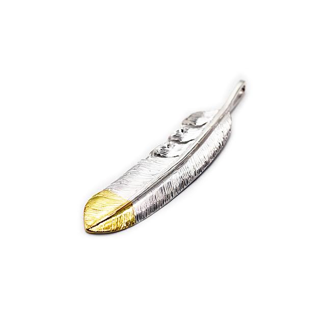 【FIRST ARROW's/ファーストアローズ】「Point K18 Large Feather”Left”/先金ラージフェザー”左向き”」(P-474L)(アクセサリー/プレゼント/ウルフパック)の画像