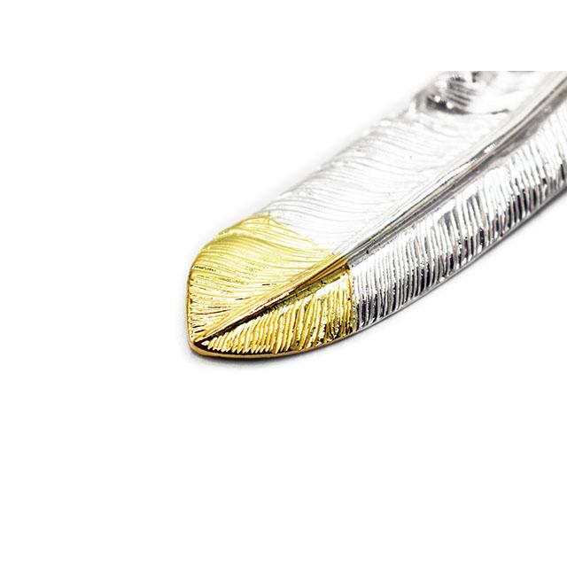 【FIRST ARROW's/ファーストアローズ】「Point K18 Large Feather”Left”/先金ラージフェザー”左向き”」(P-474L)(アクセサリー/プレゼント/ウルフパック)の画像