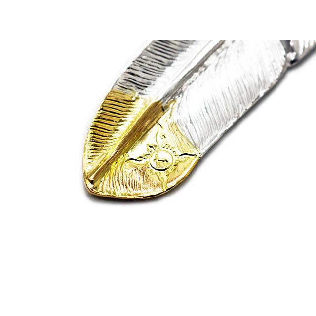 【FIRST ARROW's/ファーストアローズ】「Point K18 Large Feather”Left”/先金ラージフェザー”左向き”」(P-474L)(アクセサリー/プレゼント/ウルフパック)の画像
