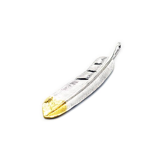 【FIRST ARROW's/ファーストアローズ】「Point K18 Large Feather”Right”/先金ラージフェザー”右向き”」(P-474R)(アクセサリー/プレゼント/ウルフパック)の画像