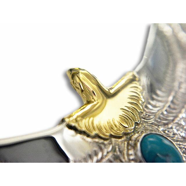 【FIRST ARROW's/ファーストアローズ】「Medium Eagle with Turquoise/ターコイズ付きミディアムイーグル」(P-510)(ネイティブ/アクセサリー/ウルフパック)の画像