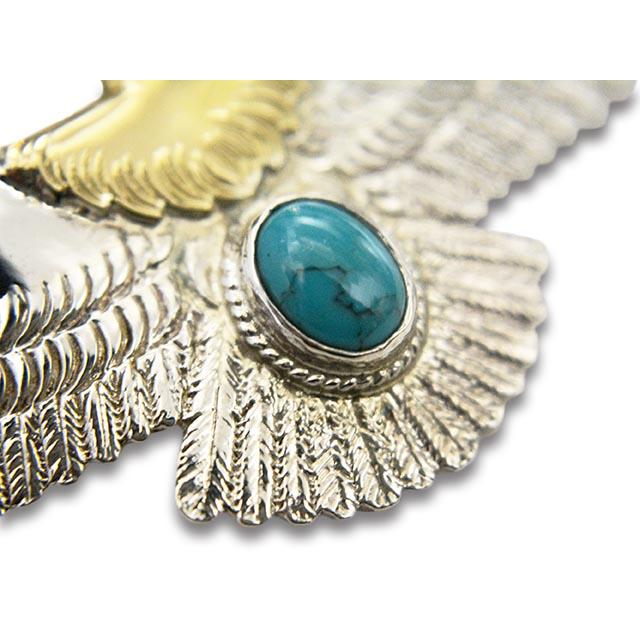 【FIRST ARROW's/ファーストアローズ】「Medium Eagle with Turquoise/ターコイズ付きミディアムイーグル」(P-510)(ネイティブ/アクセサリー/ウルフパック)の画像