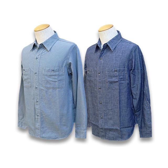 MAHF Vルックプルオーバーシャツ XXL CB 全2色【FULLCOUNT/フルカウント】「Basic Chambray Shirts