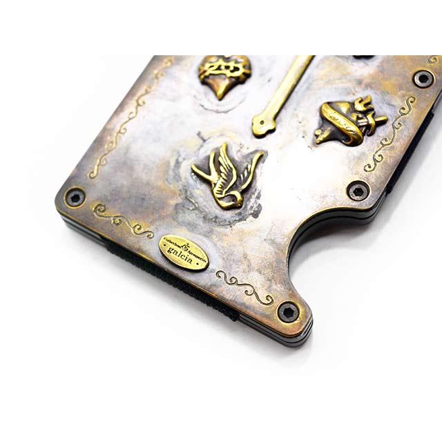 galcia/ガルシア】「Cross&Swallow Brass Money Clip&Card Case/クロス