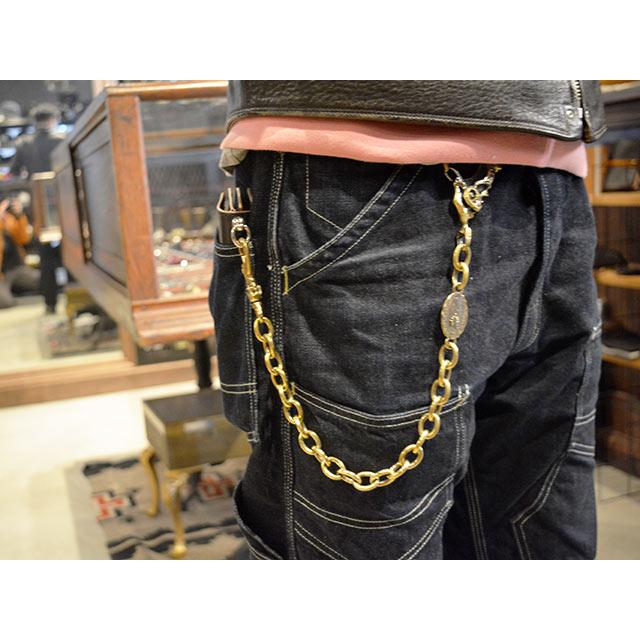 【galcia/ガルシア】「Mexican Skull Brass Wallet Chain/メキシカンスカルブラスウォレットチェーン」(25WCB-MSM001BB)(ハーレー/アメカジ/ウルフパック)の画像