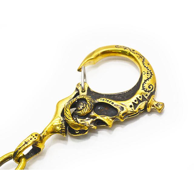 【galcia/ガルシア】「Mexican Skull Brass Wallet Chain/メキシカンスカルブラスウォレットチェーン」(25WCB-MSM001BB)(ハーレー/アメカジ/ウルフパック)の画像
