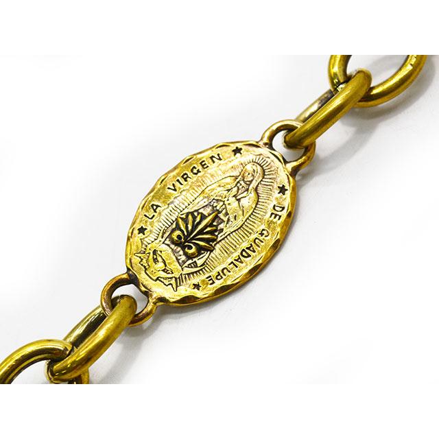 【galcia/ガルシア】「Mexican Skull Brass Wallet Chain/メキシカンスカルブラスウォレットチェーン」(25WCB-MSM001BB)(ハーレー/アメカジ/ウルフパック)の画像