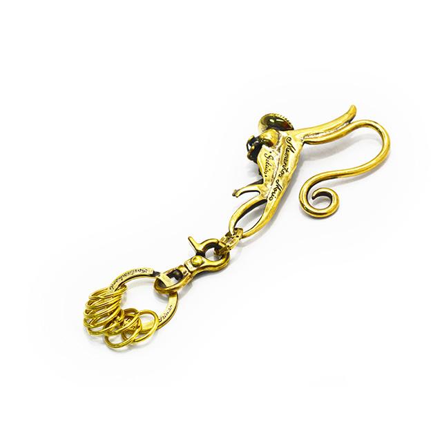 galcia/ガルシア】「Swallow Skull Brass Key Holder Hook/スワロー