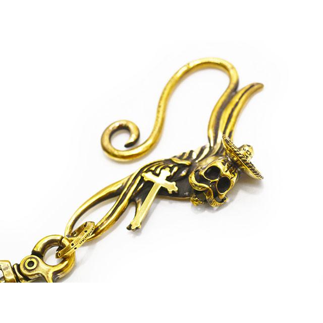 galcia/ガルシア】「Swallow Skull Brass Key Holder Hook/スワロー