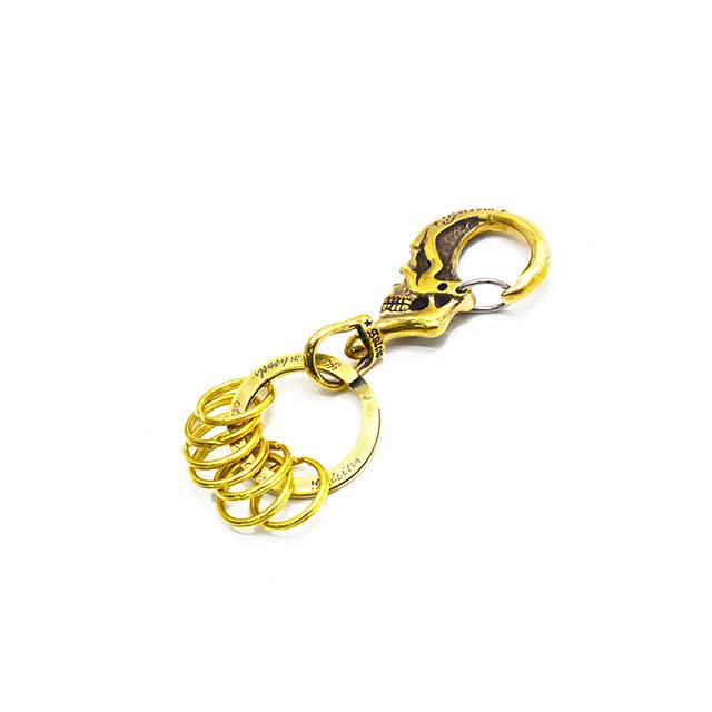 小物 galcia MUSTACHE SKULL KEYHOLDER galcia/ガルシア】「Small Skull Brass Key Holder/スモールスカル
