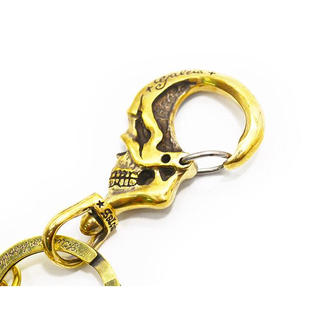 小物 galcia MUSTACHE SKULL KEYHOLDER galcia/ガルシア】「Small Skull Brass Key Holder/スモールスカル