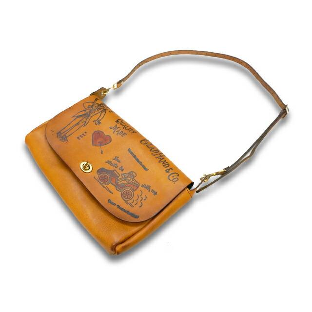 全2色【GLAD HAND/グラッドハンド】×【vasco/ヴァスコ】「Leather 3Way Clutch Bag”GLAD POSTALS”/レザー3ウェイクラッチバッグ”グラッドポスタルズ”」の画像