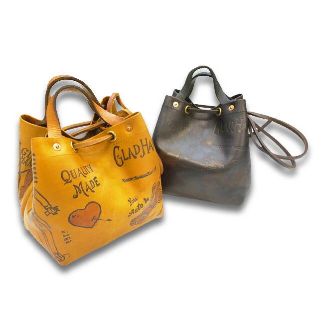 全2色【GLAD HAND/グラッドハンド】×【vasco/ヴァスコ】「Leather Purse Bag”GLAD POSTALS”/レザーパースバッグ”グラッドポスタルズ”」(アメカジ)の画像