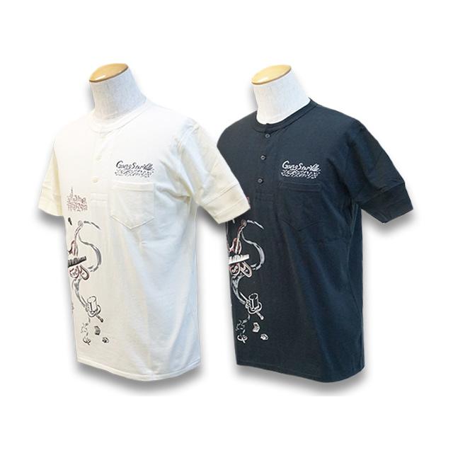 全2色【GANGSTERVILLE/ギャングスタービル】2023SS「S/S Henry Neck Tee”SHADOWS”/ヘンリーネックTee”シャドウズ”」(GSV-23-SS-22)(WEIRDO/グラッドハンド)｜wolfpack-ss｜02