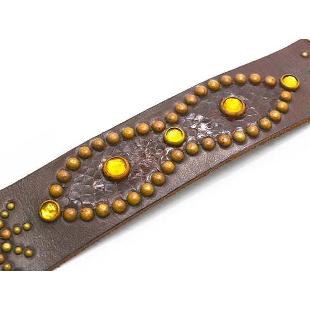 【HTC(Hollywood Trading Company)/エイチティーシー(ハリウッドトレーディングカンパニー)】「Leather Studs Belt"Overlay Peanuts Snake”」の画像