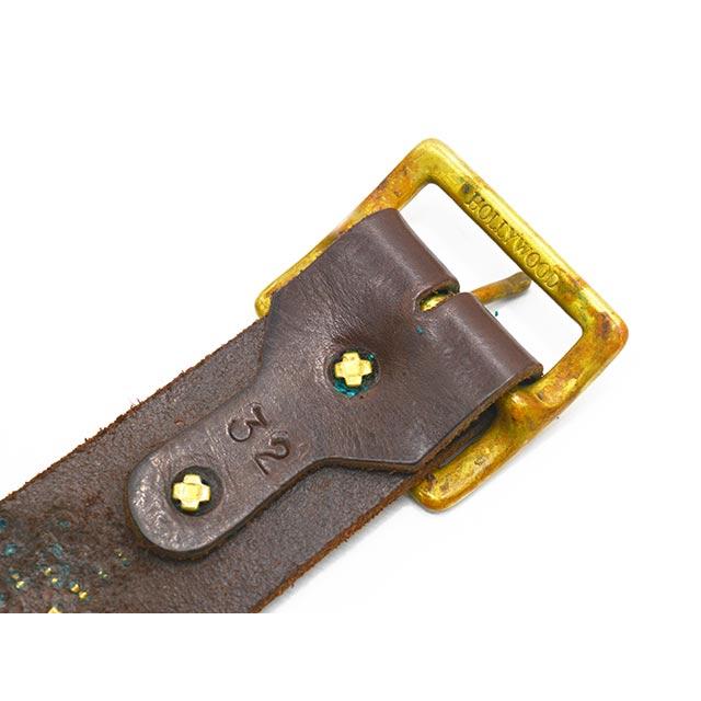 【HTC(Hollywood Trading Company)/エイチティーシー(ハリウッドトレーディングカンパニー)】「Leather Studs Belt"Overlay Peanuts Snake”」の画像