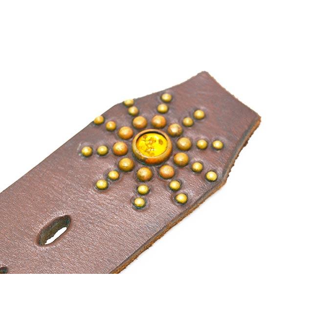 【HTC(Hollywood Trading Company)/エイチティーシー(ハリウッドトレーディングカンパニー)】「Leather Studs Belt"Overlay Peanuts Snake”」の画像