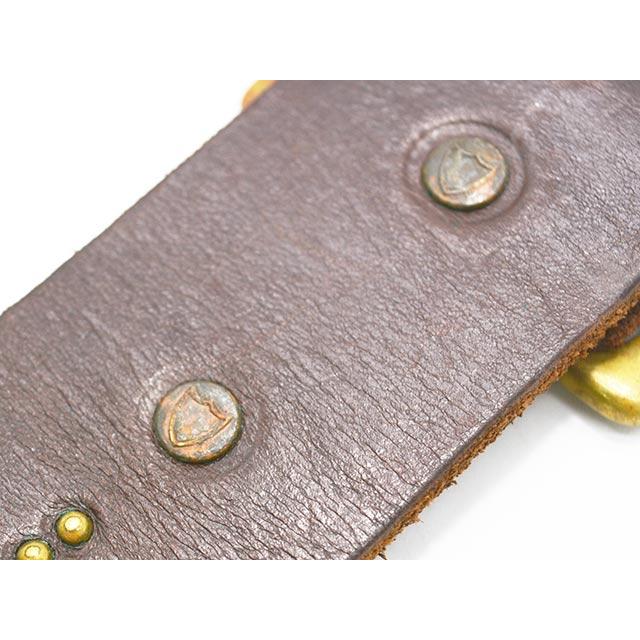 【HTC(Hollywood Trading Company)/エイチティーシー(ハリウッドトレーディングカンパニー)】「Leather Studs Belt"Overlay Peanuts Snake”」の画像