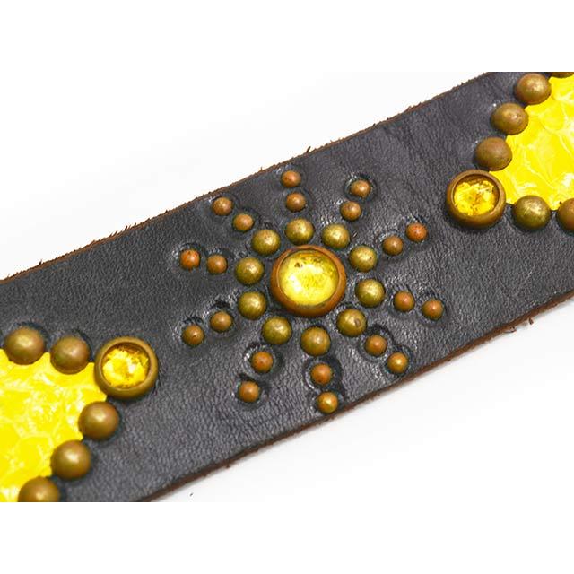 【HTC(Hollywood Trading Company)/エイチティーシー(ハリウッドトレーディングカンパニー)】「Leather Studs Belt"Overlay Peanuts Snake”」の画像