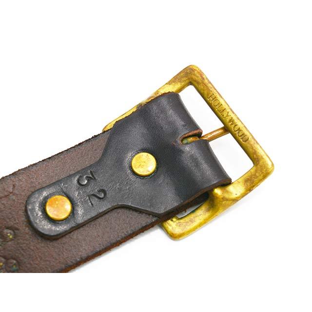 【HTC(Hollywood Trading Company)/エイチティーシー(ハリウッドトレーディングカンパニー)】「Leather Studs Belt"Overlay Peanuts Snake”」の画像