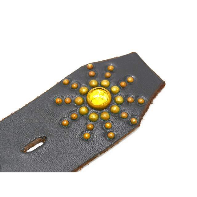 【HTC(Hollywood Trading Company)/エイチティーシー(ハリウッドトレーディングカンパニー)】「Leather Studs Belt"Overlay Peanuts Snake”」の画像
