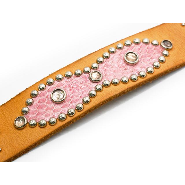 【HTC(Hollywood Trading Company)/エイチティーシー(ハリウッドトレーディングカンパニー)】「Leather Studs Belt"Overlay Peanuts Snake”」の画像