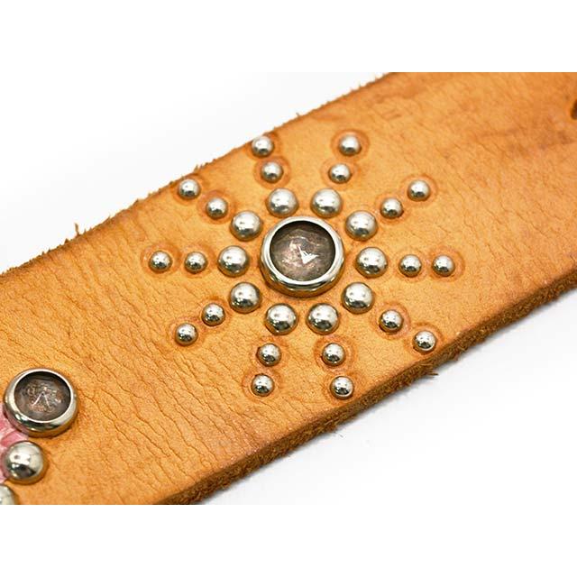 【HTC(Hollywood Trading Company)/エイチティーシー(ハリウッドトレーディングカンパニー)】「Leather Studs Belt"Overlay Peanuts Snake”」の画像