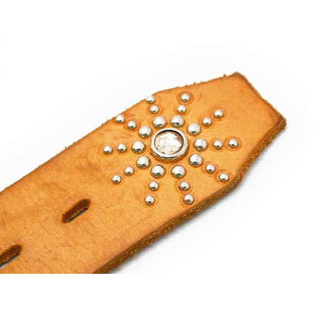 【HTC(Hollywood Trading Company)/エイチティーシー(ハリウッドトレーディングカンパニー)】「Leather Studs Belt"Overlay Peanuts Snake”」の画像