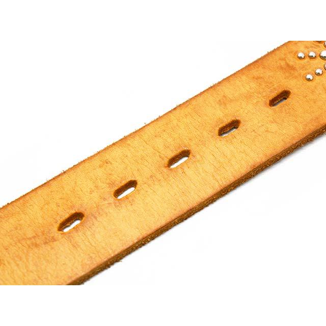 【HTC(Hollywood Trading Company)/エイチティーシー(ハリウッドトレーディングカンパニー)】「Leather Studs Belt"Overlay Peanuts Snake”」の画像