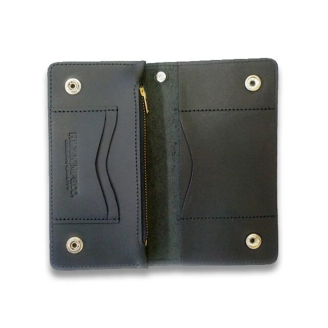 【HWZN BROSS/ハウゼンブロス】「Leather Long Wallet”Silver925 Button”/レザーロングウォレット”シルバー925ボタン”」(ハーレー/WOLF PACK/ウルフパック)の画像