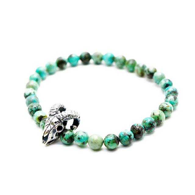 MAD CULT/マッドカルト】「Sheep Skull Stone Bracelet”African 