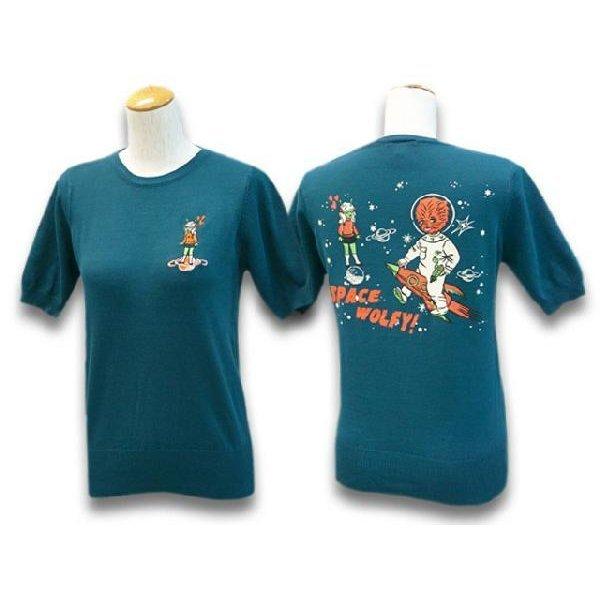 Miss Ladybug/ミスレディーバグ2021SS「Space Wolfy H/S Sweater/スペースウルフィーハーフスリーブセーター」(M