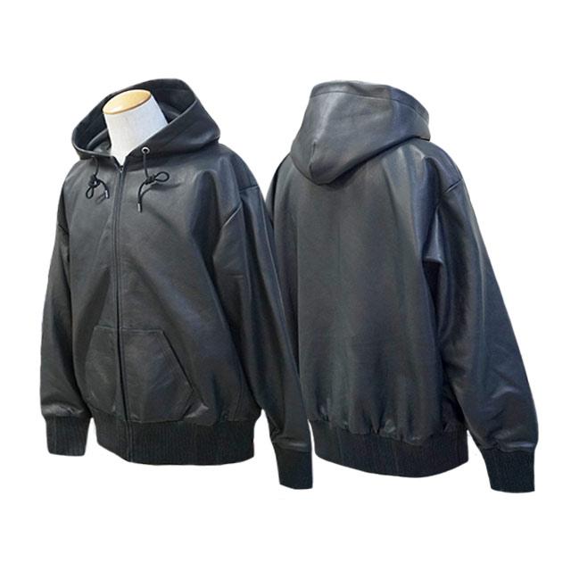 【MOSSIR by FINE CREEK&CO/ファインクリークアンドコー】「Washable Leather Hooded Track Jacket”LORNELIA”」(MOJK004)【予約商品/2026年中入荷予定】の画像