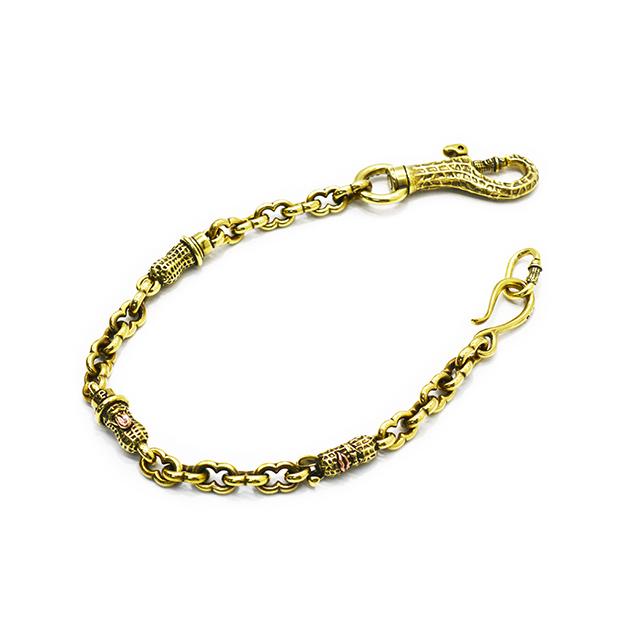 【Peanuts&Co/ピーナッツカンパニー】「3 Peanuts Wallet Chain/3ピーナッツウォレットチェーン」(Brass)(ピーナッツアンドコー/アクセサリー/ウルフパック)の画像