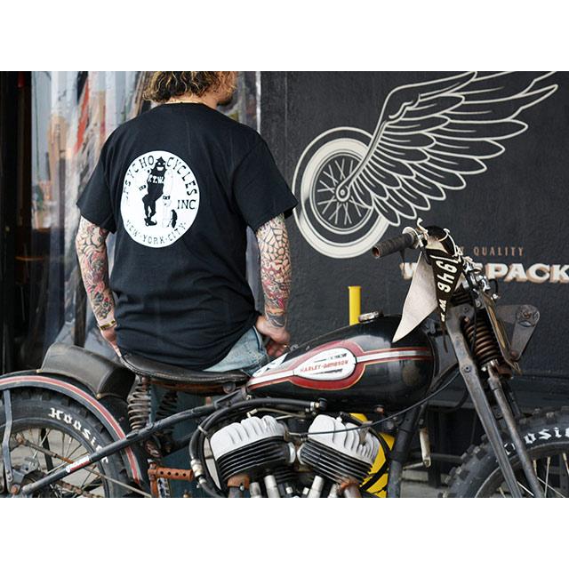 90年代 PSYCHO CYCLES プリン 長袖 Tee ハーレー　チョッパー PSYCHO CYCLES/サイコサイクルス】「Printed Crew Neck Tee”Left Chest