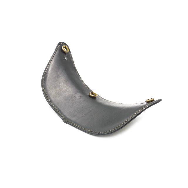 【Round head/ラウンドヘッド】「Leather Visor”Regular”/レザーバイザー”レギュラー”」(Nickel)(ジェットヘルメット/ハーレー/プレゼント/ウルフパック) |  | 02