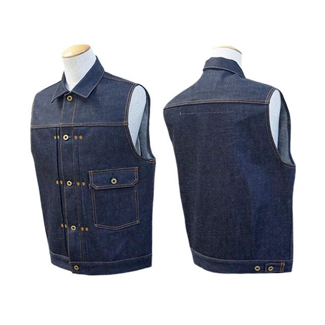 全2色【RED TAiL/レッドテイル】「Cross Denim Vest”4th”/クロスデニム