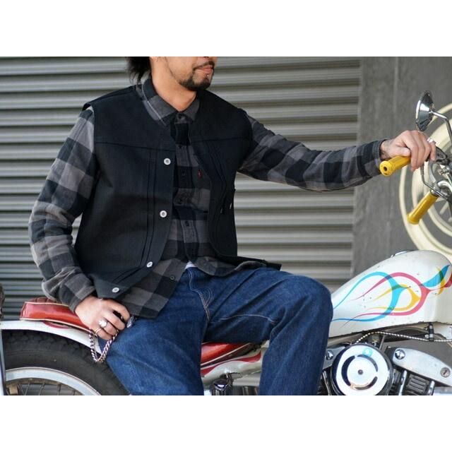 全2色【RED TAiL/レッドテイル】「Cross Denim Vest”4th No