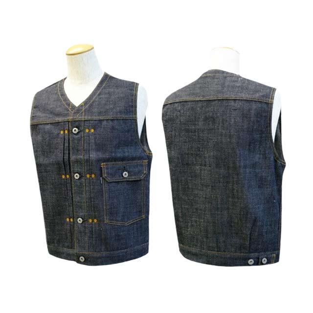 全2色【RED TAiL/レッドテイル】「Cross Denim Vest”4th No Collar”/クロスデニムベスト”フォースノーカラー”」(バイスクロージング/ハーレー/ウルフパック)｜wolfpack-ss｜03