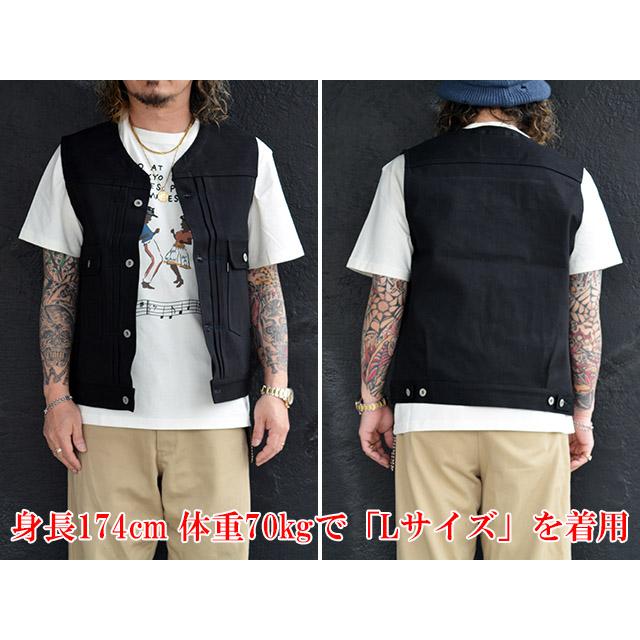全2色【RED TAiL/レッドテイル】「Cross Denim Vest”6th No Collar