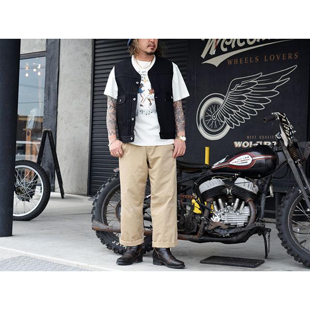 全2色【RED TAiL/レッドテイル】「Cross Denim Vest”6th No Collar