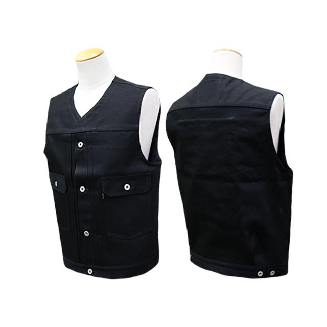 全2色【RED TAiL/レッドテイル】「Cross Denim Vest”6th No Collar