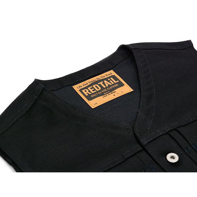 全2色【RED TAiL/レッドテイル】「Cross Denim Vest”6th No Collar