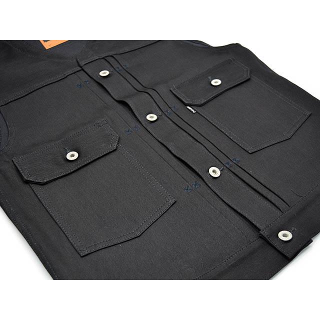 全2色【RED TAiL/レッドテイル】「Cross Denim Vest”6th No Collar