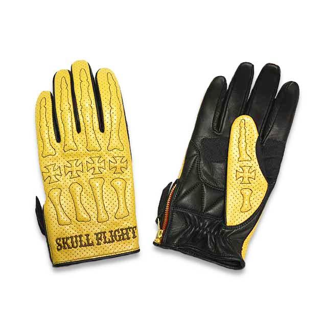 全10色【SKULL FLIGHT/スカルフライト】「Punching Mesh Bone Glove