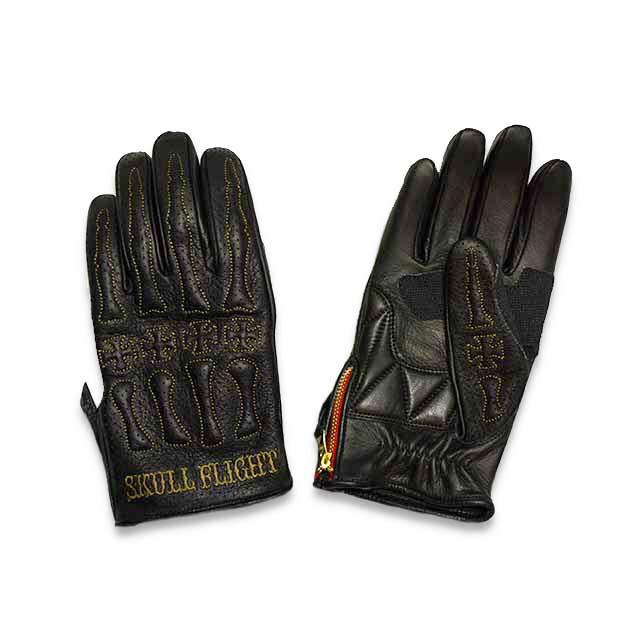 全10色【SKULL FLIGHT/スカルフライト】「Punching Mesh Bone Glove