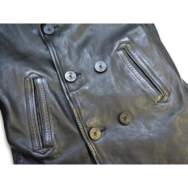 【SKULL FLIGHT/スカルフライト】2022AW「Sheep Skin Motorcycle P-Coat/シープスキンモーターサイクルPコート」(カリフォルニアライン/ハーレー/ウルフパック)の画像
