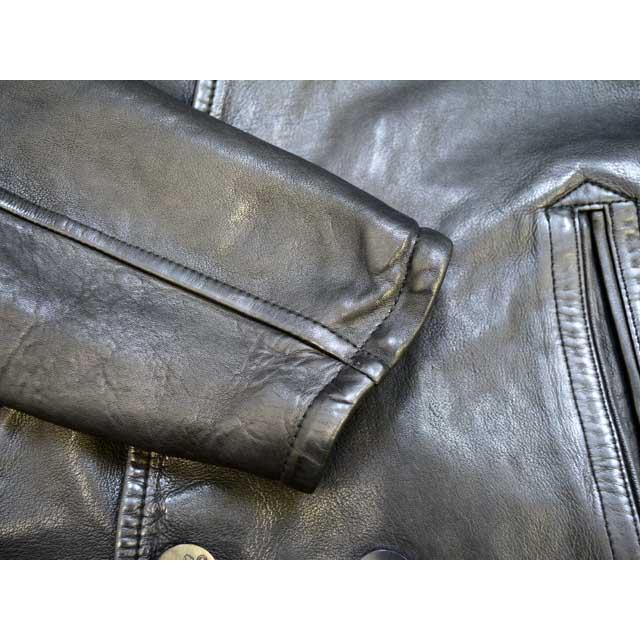 【SKULL FLIGHT/スカルフライト】2022AW「Sheep Skin Motorcycle P-Coat/シープスキンモーターサイクルPコート」(カリフォルニアライン/ハーレー/ウルフパック)の画像